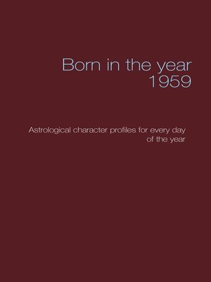 cover image of Born in the year 1959